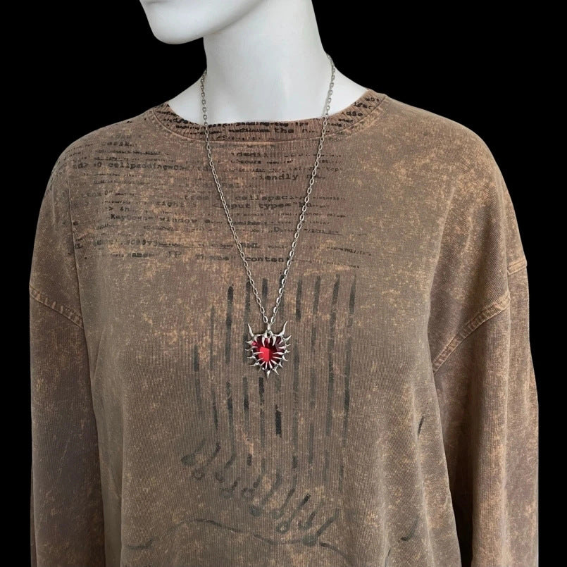 Wholesale Heart of Thorns Dark Gothic Hip Hop Necklace